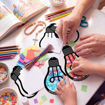Eersida 32 Pcs Vbs Suncatcher Craft Kit Stained Glass DIY - style: VBS