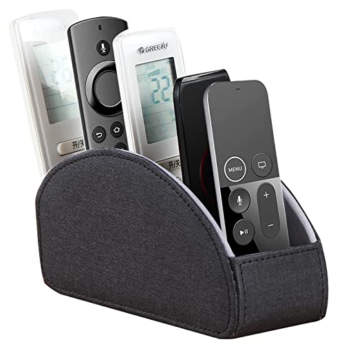 TV Remote Control Holder, Remotes Caddy for Table Desk Nightstand Organizer - color: Black Cloth, size: Small