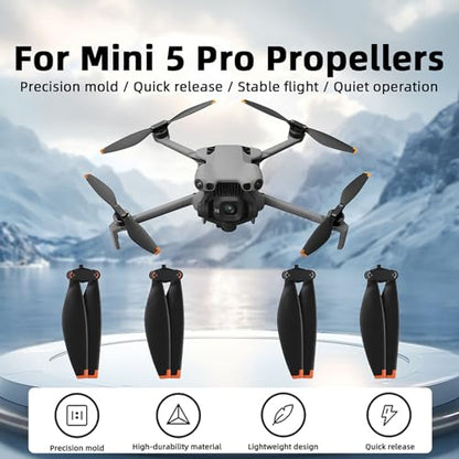 Low-Noise Propellers Drone Blades Quick Release Replacement for DJI Mini 5 PRO, 4Pcs