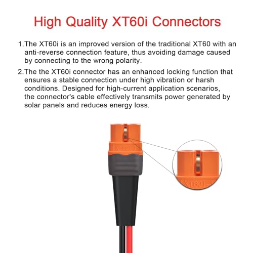 ELFCULB XT60i to O Ring Terminal Cable 12AWG 20FT for Power Stations - color: 12AWG, size: 20FT