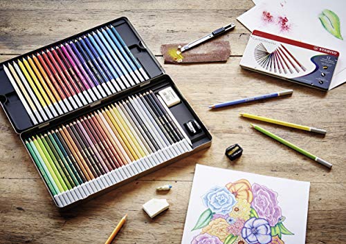 STABILO Chalk-Pastel Pencil CarbOthello - Pack of 12 - Ocean Tones