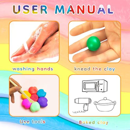 Artecho Polymer Clay Kit, 70 Colors Oven Bake Clay - color: 70 colors