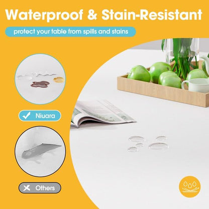 Niuara White Plastic Table Cloth Disposable, 4 Pack, 84 in - color: White, size: 84" Round - 4 Packs