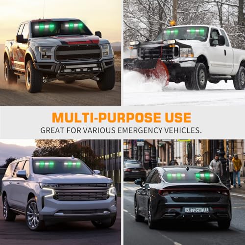 XRIDONSEN 2 in 1 2x 14 inch Strobe Light Bar - color: Green/White