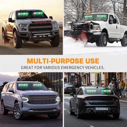 XRIDONSEN 2 in 1 2x 14 inch Strobe Light Bar - color: Green/White