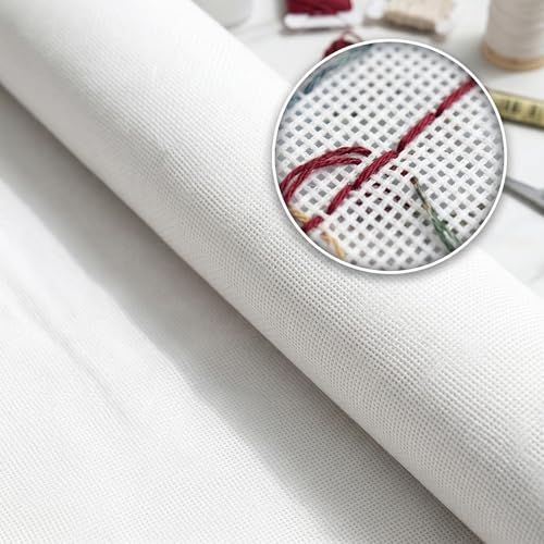 13 Mesh Needlepoint Canvas Blank, 18" x 20" Interlock Needle Point Canvas Roll, Cross Stitch Fabric, Cross Stitch Canvas for Embroidery Crafts - size: 13 Mesh