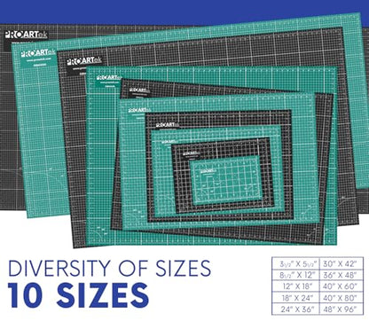 Proartek PK00012 Model GBM4060 Series 40" x 60" Professional Cutting Mat; Double-Sided Green/Black; Self-Healing; For Graphic Arts, Hobbies, Sewing, Scrapbooking, and other Cutting Projects - size: 60"L x 40"W
