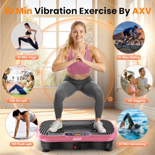 AXV Vibration Plate Exercise Machine Fitness Platform Body Vibrating Board - color: SLIM.PINK