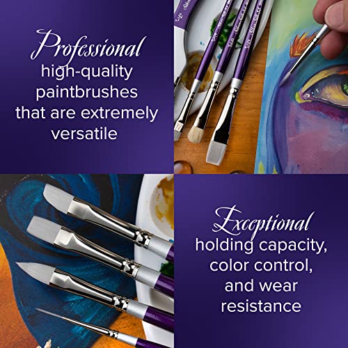 Silver Brush Limited Silver Silk 88 Round Acrylic Paintbrush Set, 6pc - color: Round Set, size: 6 Pc