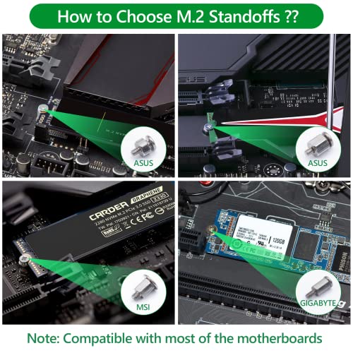 633Pcs M.2 SSD Screw Kit, Motherboard Standoffs PC Screws Set - color: 633 Pcs Silver M.2 Screw