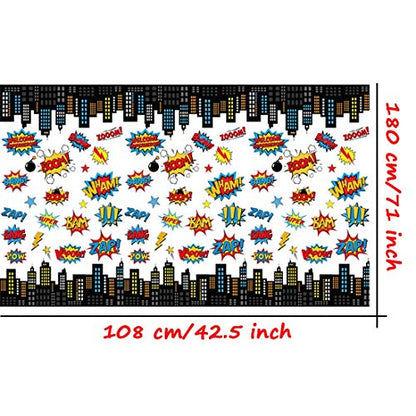 Lcoor 5 Pack Superhero Plastic Table Cover,43" x 71" Superhero Tablecloths Party Supplies Decorations