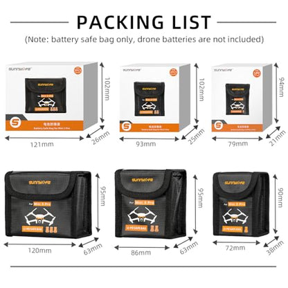 Lipo Battery Bag for DJI Mini 5/4/3 Pro Battery - for 3 batteries - size: Large (for 3pcs batteries)