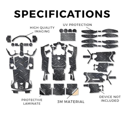 Glossy Glitter Drone Skin Compatible with DJI Mini 5 Pro - Black Diamond Plate - Premium 3M Vinyl Protective Wrap Decal Cover - Easy to Apply | Crafted in the USA by MightySkins - color: Black Diamond Plate, style: Glossy Glitter Finish