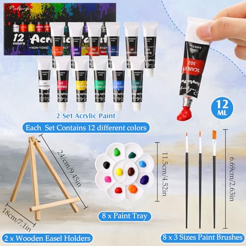 Cholemy 36 Pcs Paint and Sip Kit Gift for Adults 8''x10'',Hawaii - style: Hawaii