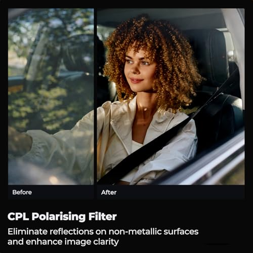 K&F CONCEPT 67mm Circular Polarizer Filter with Lens Cap Cleaning Cloth - size: 67mm
