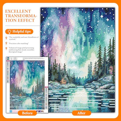 Diamond Art Kits for Adults, Aurora DIY 5D Diamond Painting for Beginners - color: BLKJDP11