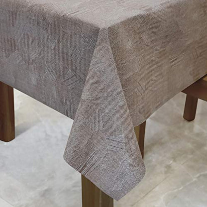 AIRCOWRIE Waterproof Rectangle Vinyl Tablecloths 120x54 Inch - color: Brown, size: 120" x 54" (Rectangular)