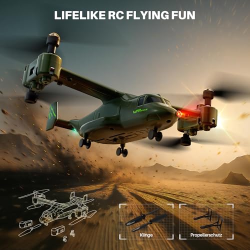 SYMA X550 RC Plane, 4CH Tiltrotor for Kids & Beginners, Stunt Flight
