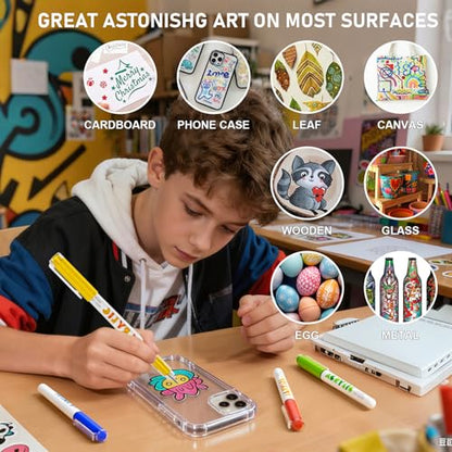 72 Colors Acrylic Gel Pens for Coloring with 30% More Ink