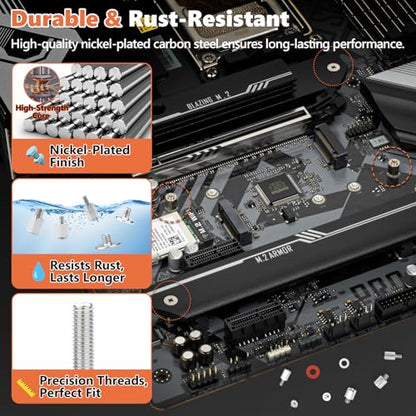 M.2 SSD Mounting Screws Kit, Silver, 32Pcs - color: 32Pcs Silver M.2 Screws