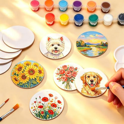 72Pack 2.5x2.5IN Round Mini Canvas Magnets, Small Magnetic Paint Canvas - size: 2.5 x 2.5 in (72 Pack)