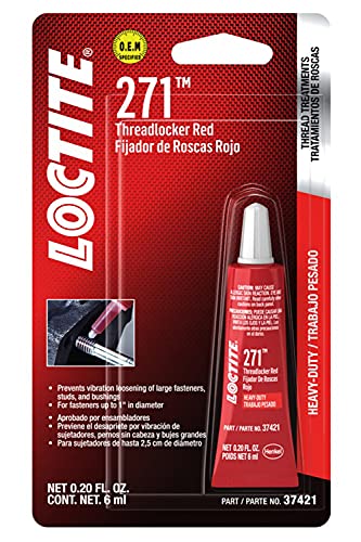 Loctite 37421 271 Red Heavy Duty Threadlocker - size: 0.2 Ounces, style: 6-ml