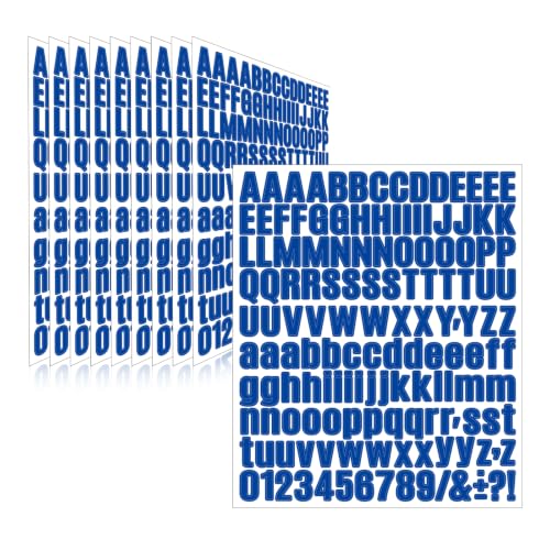 Letter Stickers,Mailbox Numbers,0.75 Inch Waterproof Vinyl Alphabet - color: Blue, size: 0.75 Inch