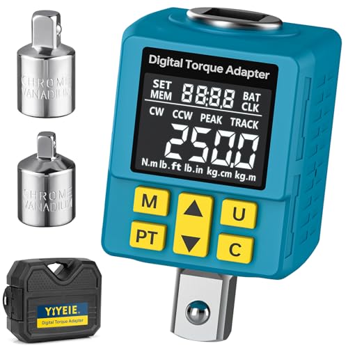 Upgrade 1/2" Digital Torque Adapter for Car, 12.5-250 Ft-lb (±2% Accuracy) - size: 12.5-250 Ft-lb/17-340 Nm