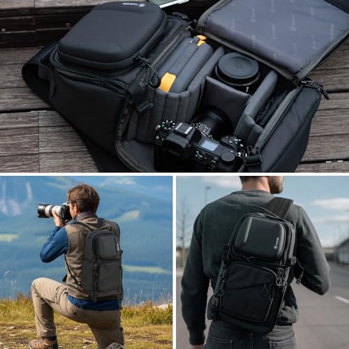 TARION 2-in-1 Camera Backpack & Shoulder Sling Bag Compact 9L Black TR-S - color: 2-in-1 Sling/Backpack Black, size: Large