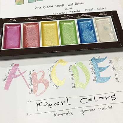 Kuretake Gansai Tambi STARRY, PEARL, GEM COLORS, 3 pack set, Made in Japan - style: 3 pack set