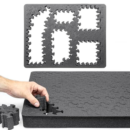 Eylar 24" X-Large Hard Case Equipped With Ragar Reconfigurable & Reusable XP Crosslinked Foam Insert, Waterproof, Shockproof For Equipment, Drones And Cameras (2 Ragar Layers) (Black) - color: Black