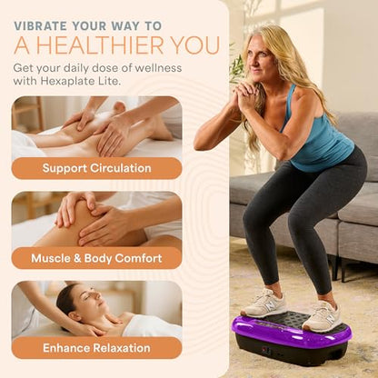 Lifepro HexaPlate Lite Compact Vibration Plate with Magnetic Acupoints - color: Purple