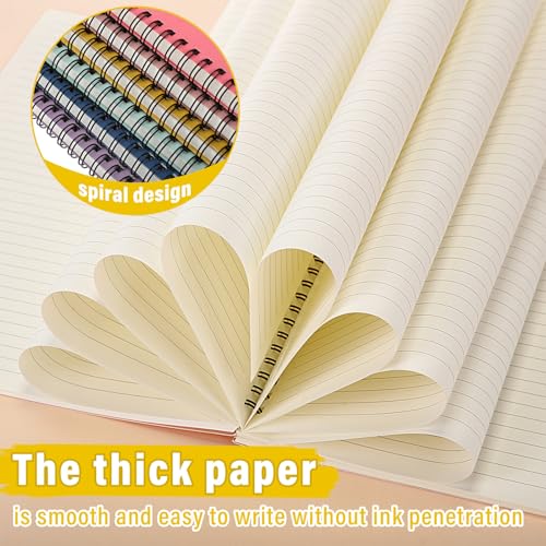 Fuutreo 6 Pack Spiral Notebook 10.5x7.45 Notebook,Playful,Bright - color: Playful