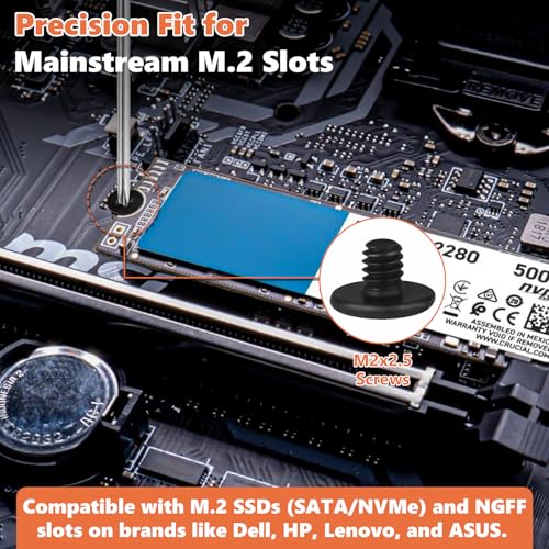 M.2 SSD Mounting Screws Kit, Black, 32Pcs - color: 32Pcs Black M.2 Screws