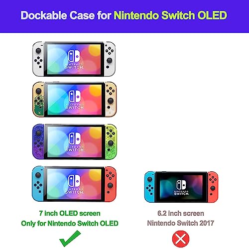 COMCOOL Dockable Case for Nintendo Switch OLED - [9 FT Military Grade Drop Protection] [with Tempered Glass Screen Protector] Cute Kawaii Protective Cover Shell for Nintendo Switch OLED - Black Red - color: Red Black