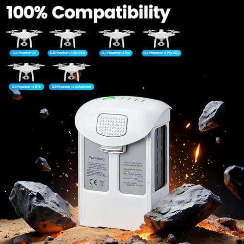Phantom 4 Battery 2 Pack Intelligent Flight Replacement Battery for DJI Phantom 4 Series Drones DJI Phantom 4, Phantom 4 Pro, Phantom 4 Pro V2.0, Phantom 4 Advanced