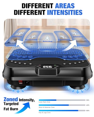 Bigzzia Vibration Plate Exercise Machine for Lymphatic Drainage & Fitness - color: black