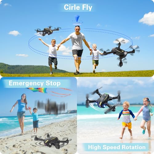 Foldable Camera Drone, 1080P FPV RC Drone for Beginners Kids & Adults - color: Black
