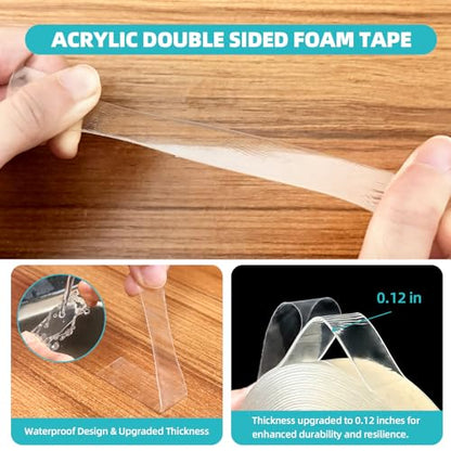 P7yaumy Double Sided Tape Heavy Duty 1.2in×20ft, Nano Tape Double Sided - size: 1.2in×20feet