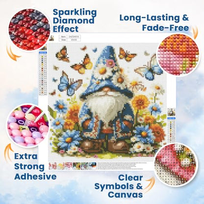 WULINHUAFA Diamond Painting Kits for Adults, Gnome Diamond Art 14x14 inch - color: DWARF