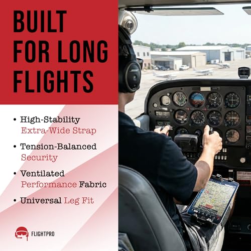 ProAviator Pilot Kneeboard for iPad & Phone (5-13"), 360° Rotating Aviation Mount with Adjustable Tilt, Fits iPad Pro, Air, Mini & Galaxy Tab - color: Kneeboard Strap