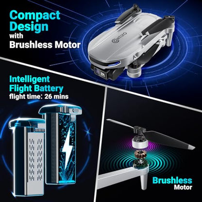 Contixo F28 GPS Drone with Camera for Adults Beginners, Foldable FPV Drone with Auto Follow, One Key Return, Waypoint Flight, Selfie Mode, 23 Min Flight Time, Carrying Case, No FAA Registration - style: F28