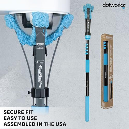 DomeWizard™ Compact 13' Security Camera Cleaning Kit with Pole – Streak-Free Lens Cleaner for Dome, PTZ, Mini Dome & Bullet Cameras – Reusable Microfiber Mitt + 8oz Cleaning Solution - size: 13' Cleaning Kit