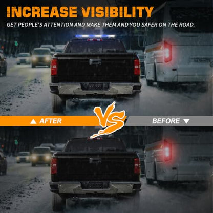 XRIDONSEN 28.4" 80 LED Blue White Roof Emergency Lights Strobe Light Bar - color: Blue/White