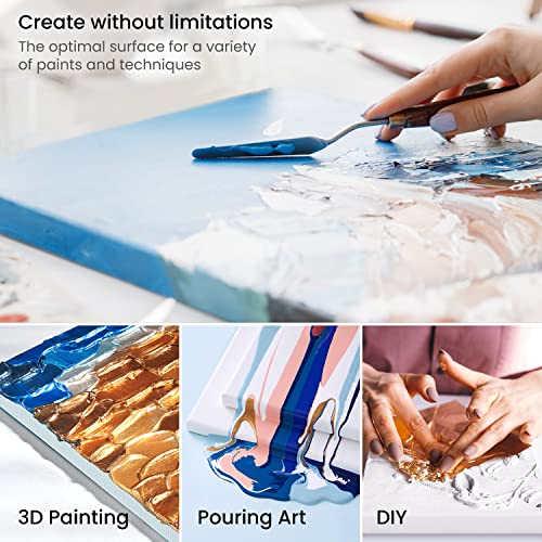 ARTEZA Square Stretched Canvas for Painting, 10 x 10 in, Pack of 8 - color: White - Classic, size: 10 x 10 (Pack of 8)