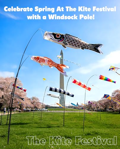 Telescoping Windsock Pole 8 FT – 3-Section Fiberglass Wind Sock Pole - size: 8 feet