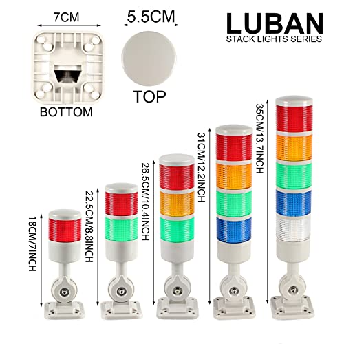 LED Signal Tower Stack Lights, Andon Warning Columns, Flashing/Steady Rotatable Lights, 12V 24V DC (5-Layer, Buzzer) - color: RED/YELLOW/GREEN/BLUE/WHITE DC 12-24V, size: 5 Layer/with Buzzer