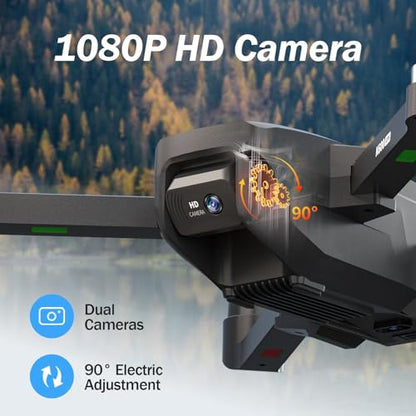 4.5‘’ Screen on Controller GPS Drone with EIS Camera for Adult Kid Beginner - color: Starry Black