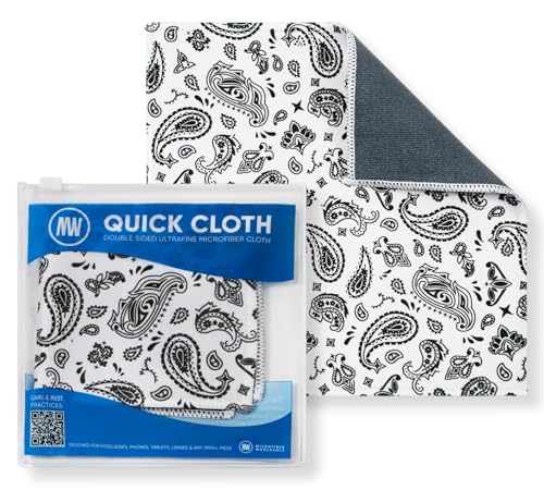 Microfiber Wholesale Quick Cloth Glasses Cleaning Cloths 8x8 Paisley White - color: White Paisley, size: 8"x8"
