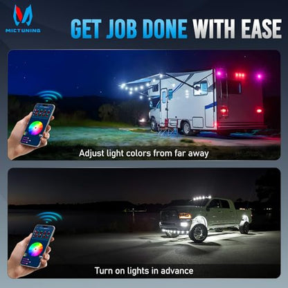 MICTUNING P1Y 8 Gang Switch Panel, Remote and APP Control, Up to 230FT - size: RGB 8 Gang(APP+Remote Control)